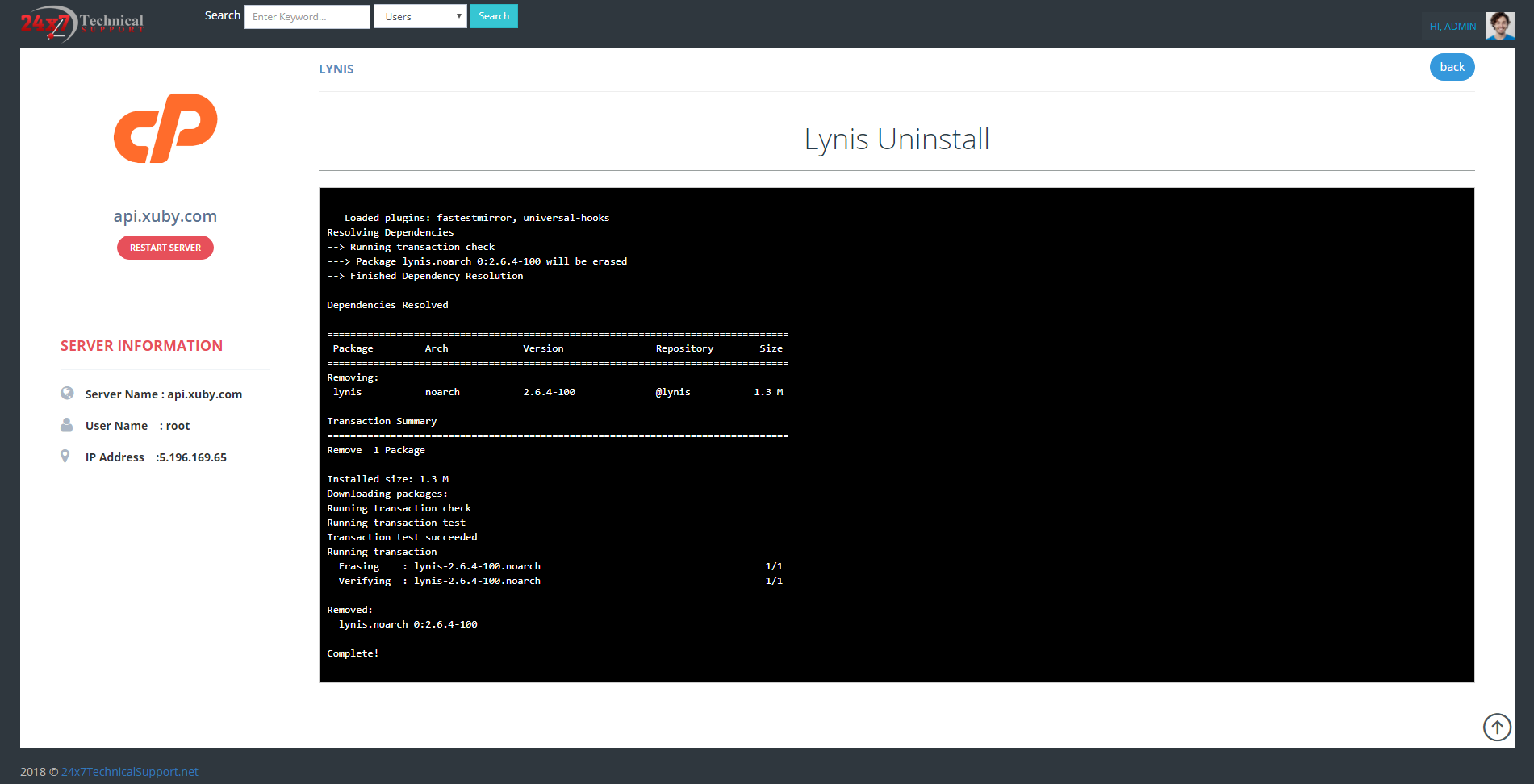 Manage cPanel